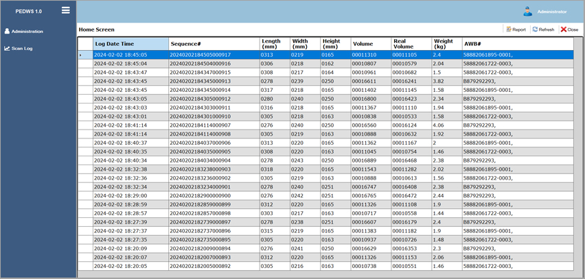 Dimension Weighing and Scanning Application, DWS Application, Data Logging Application, Conveyer Belt Automation Application, Data Logging from Weighing Scale