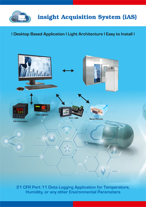 iAS, insight Acquisition System, Cloud Based Data logging Application, 21CFR Part 11 Data Loggers, 21 CFR Part 11 Data Logging Application for Temperature,Humidity, or any other Environmental Parameters, Insight Acquisition System is a Base Ready Application, Part 21 CFR Data Logging Applications